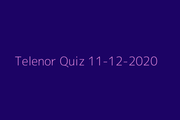 My Telenor Quiz 11-12-2020