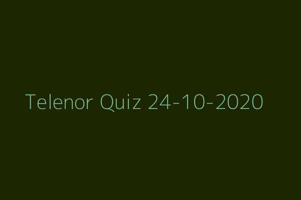 My Telenor Quiz 24 October 2020