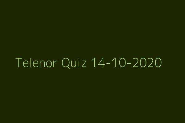 My Telenor Quiz 14-10-2020
