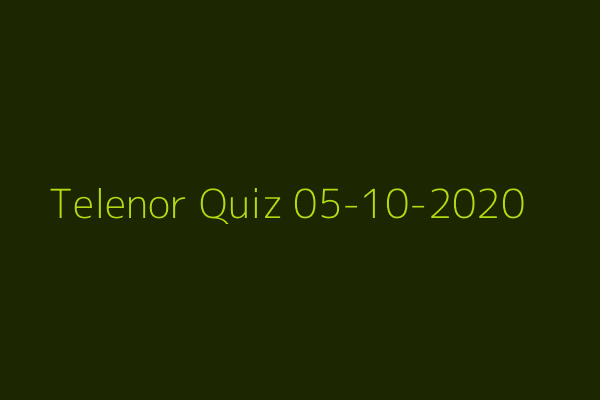 My Telenor Quiz 04-10-2020