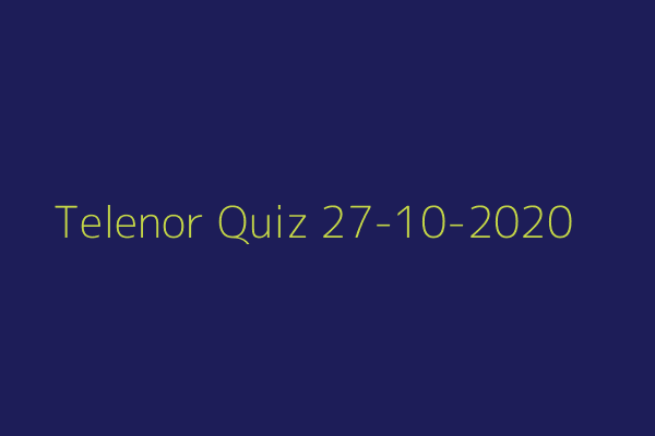 My Telenor Quiz 27 October 2020