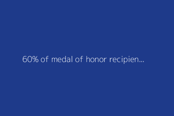 60% of medal of honor recipients are Irish or Irish-American