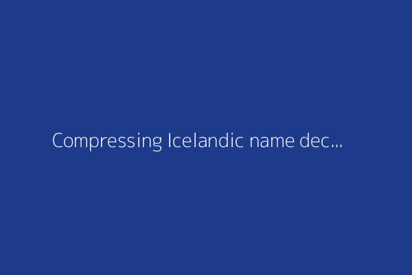 Compressing Icelandic name declension patterns into a 3.27 kB trie