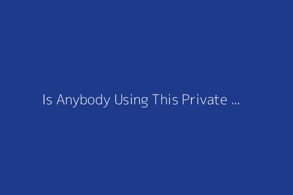 Is Anybody Using This Private Key