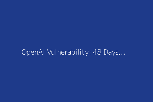 OpenAI Vulnerability: 48 Days, No Response