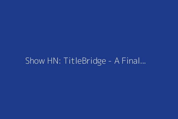 Show HN: TitleBridge - A FinalCut Workflow Plugin