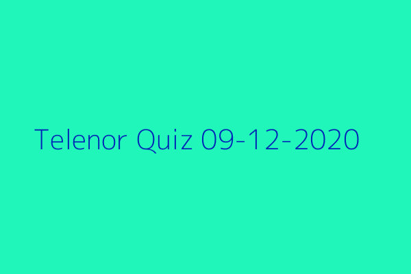 My Telenor Quiz 09-12-2020