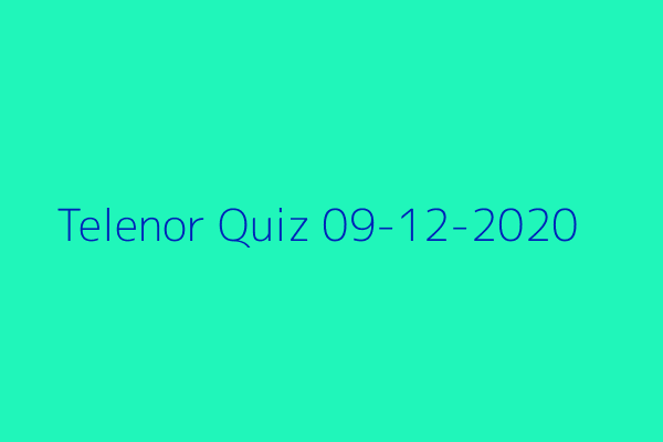 My Telenor Quiz 09-12-2020