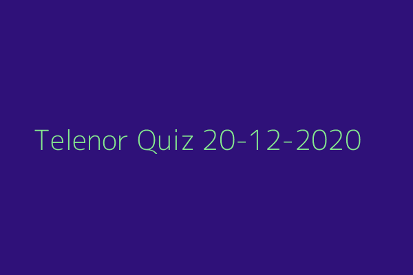 My Telenor Quiz 20-12-2020
