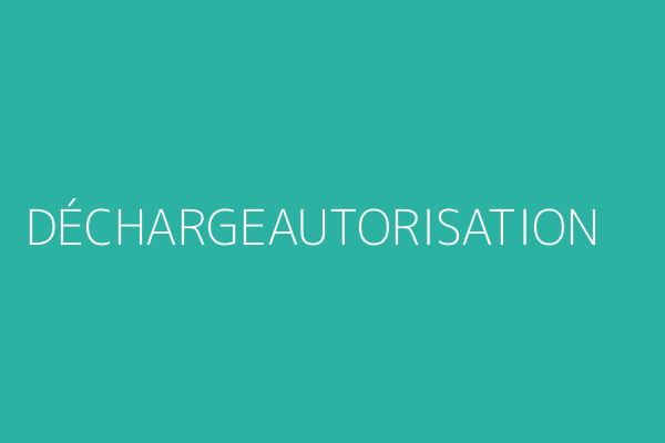 DÉCHARGEAUTORISATION DE PUBLICATION