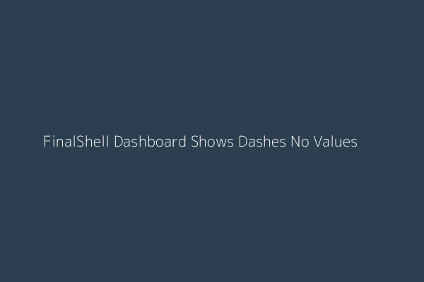 FinalShell Dashboard Performance Metrics Display Issue