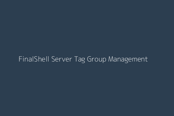 FinalShell Server Tag and Group Management Interface