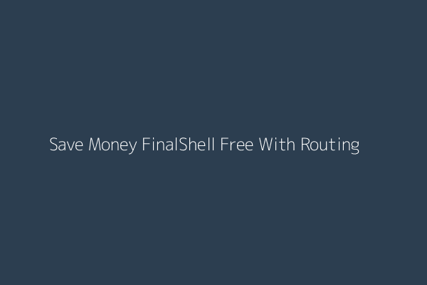 FinalShell free version with routing features