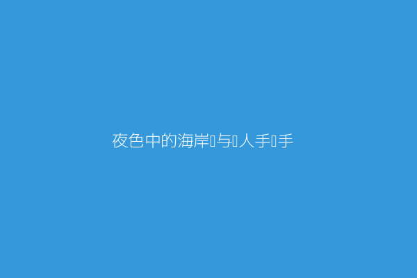 图片描述:一对情侣夜晚走在海边的照片