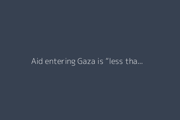 Aid entering Gaza is “less than a drop in the ocean”