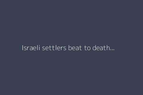 Israeli settlers beat to death US citizen in West Bank, family says
