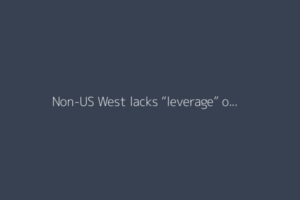 Non-US West lacks “leverage” on Palestine issue