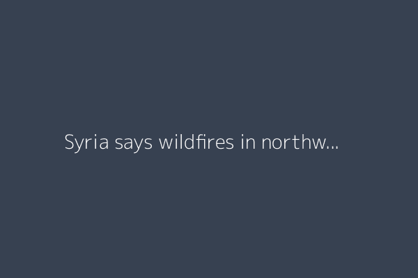 Syria says wildfires in northwest Latakia province contained after 10 days