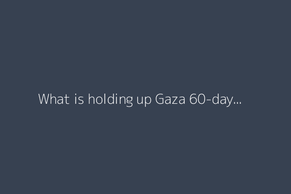 What is holding up Gaza 60-day ceasefire deal?