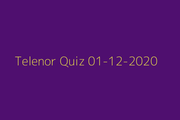 My Telenor Quiz 01-12-2020