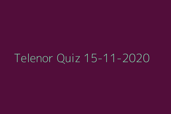 My Telenor Quiz 15-11-2020