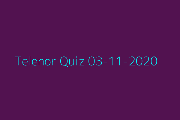 My Telenor Quiz 03-11-2020