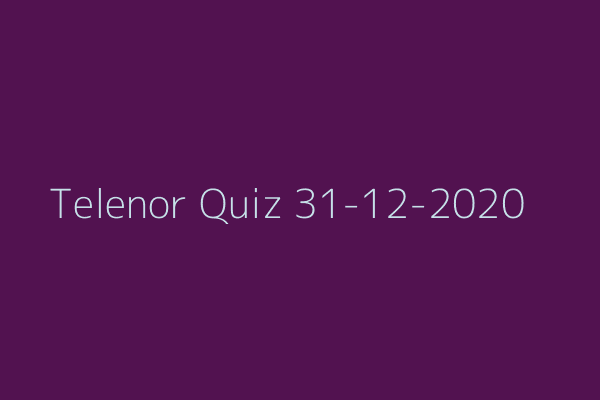 My Telenor Quiz 31-12-2020