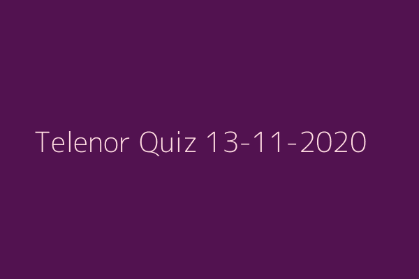 My Telenor Quiz 13-11-2020