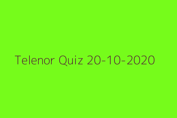 My Telenor Quiz 20 October 2020