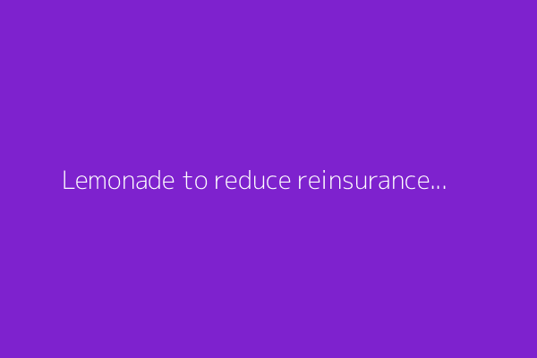 Lemonade to reduce reinsurance quota share from 55% to 20%