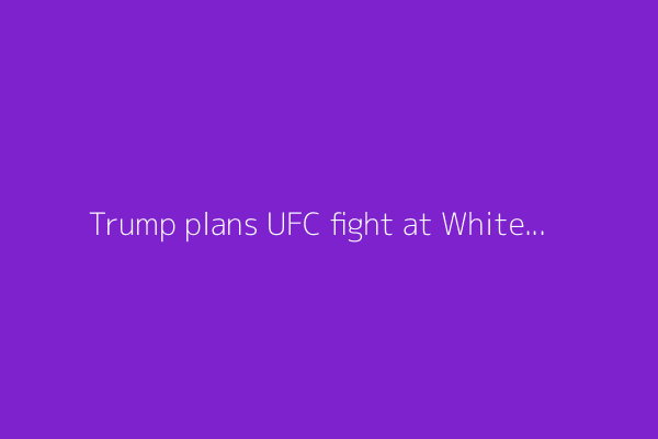 Trump plans UFC fight at White House for US 250th anniversary celebrations