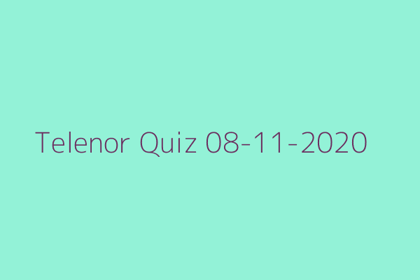 My Telenor Quiz 08-11-2020