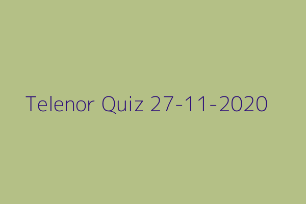 My Telenor Quiz 27 November 2020