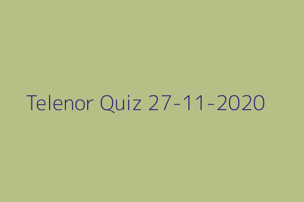 My Telenor Quiz 27 November 2020