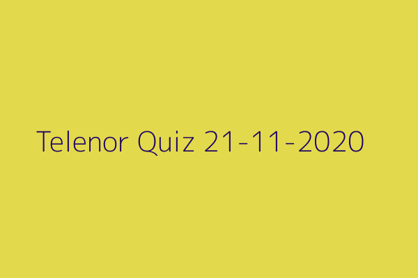 My Telenor Quiz 21-11-2020