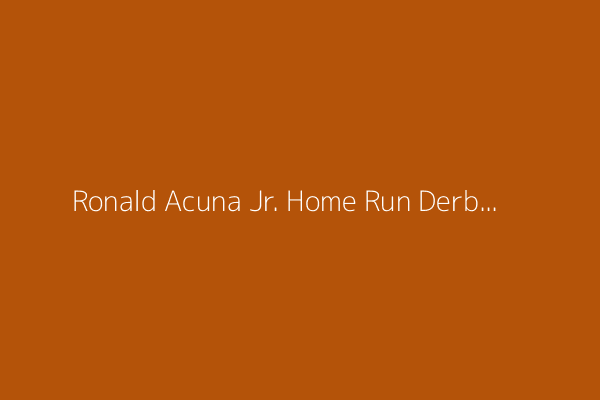 Ronald Acuna Jr. Home Run Derby status: Braves star out, will be replaced by Matt Olson