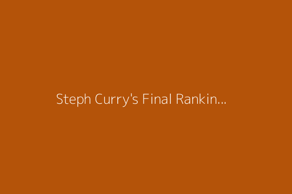 Steph Curry&#39;s Final Ranking in MVP Race Revealed
