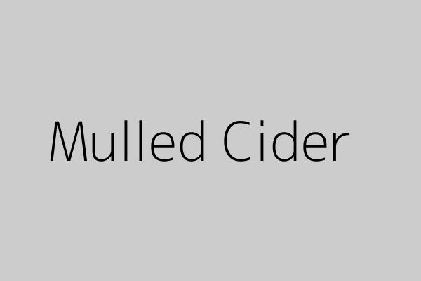 Mulled Cider