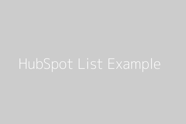 HubSpot List Example