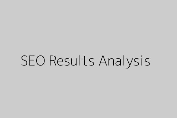 SEO Results Analysis Chart