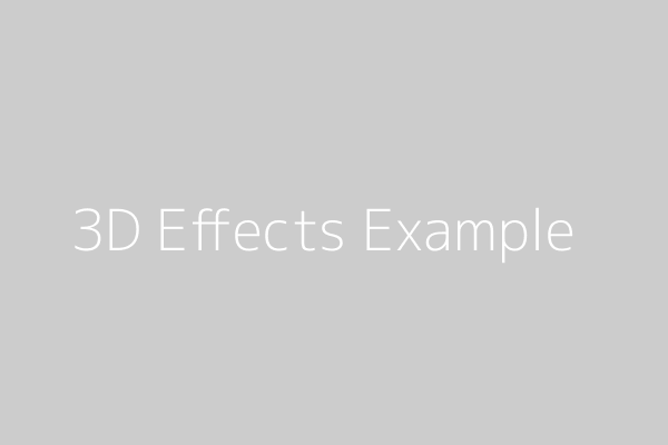 3D Effects Example