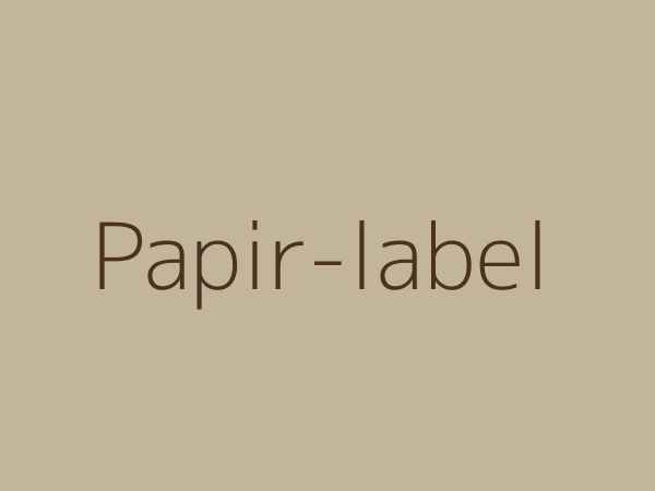 Papirlabel på flasken