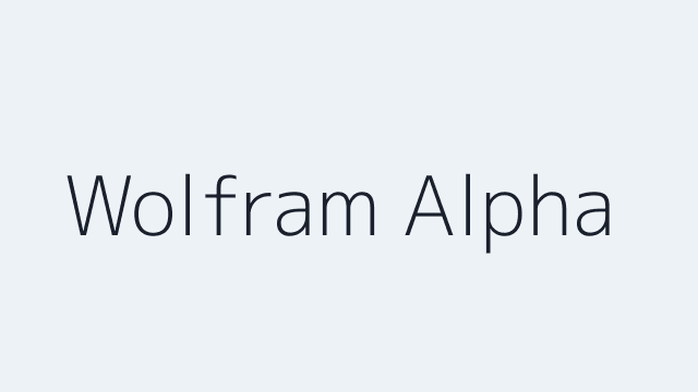 Wolfram Alpha