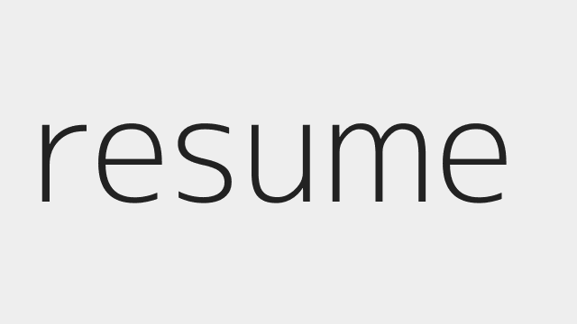 resume