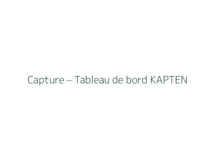 Aperçu du tableau de bord KAPTEN