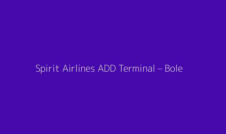 Spirit Airlines ADD Terminal – Bole Addis Ababa International Airport