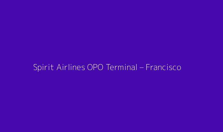 Spirit Airlines OPO Terminal – Francisco Sá Carneiro Airport