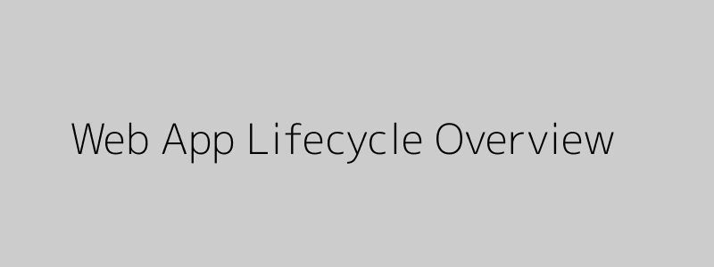 Web Application Lifecycle