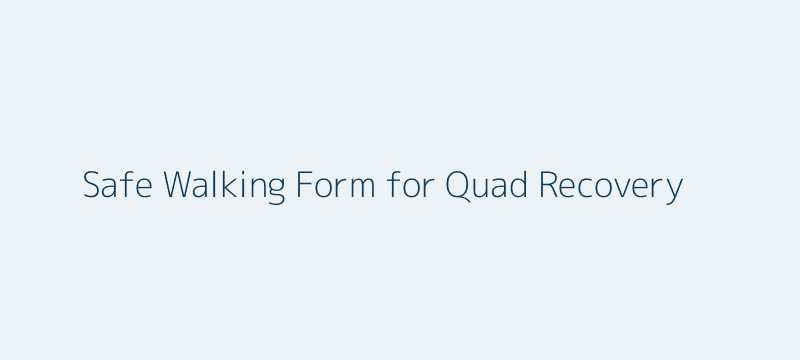 Diagram describing shorter strides and neutral foot placement to reduce quadriceps load while walking