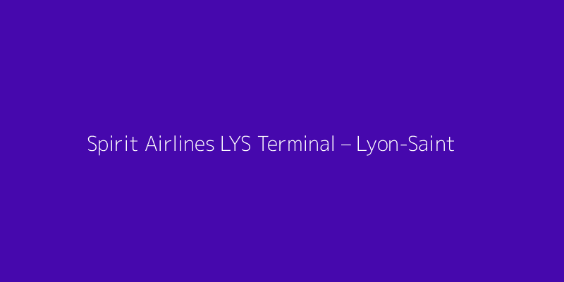 Spirit Airlines LYS Terminal – Lyon-Saint Exupéry Airport